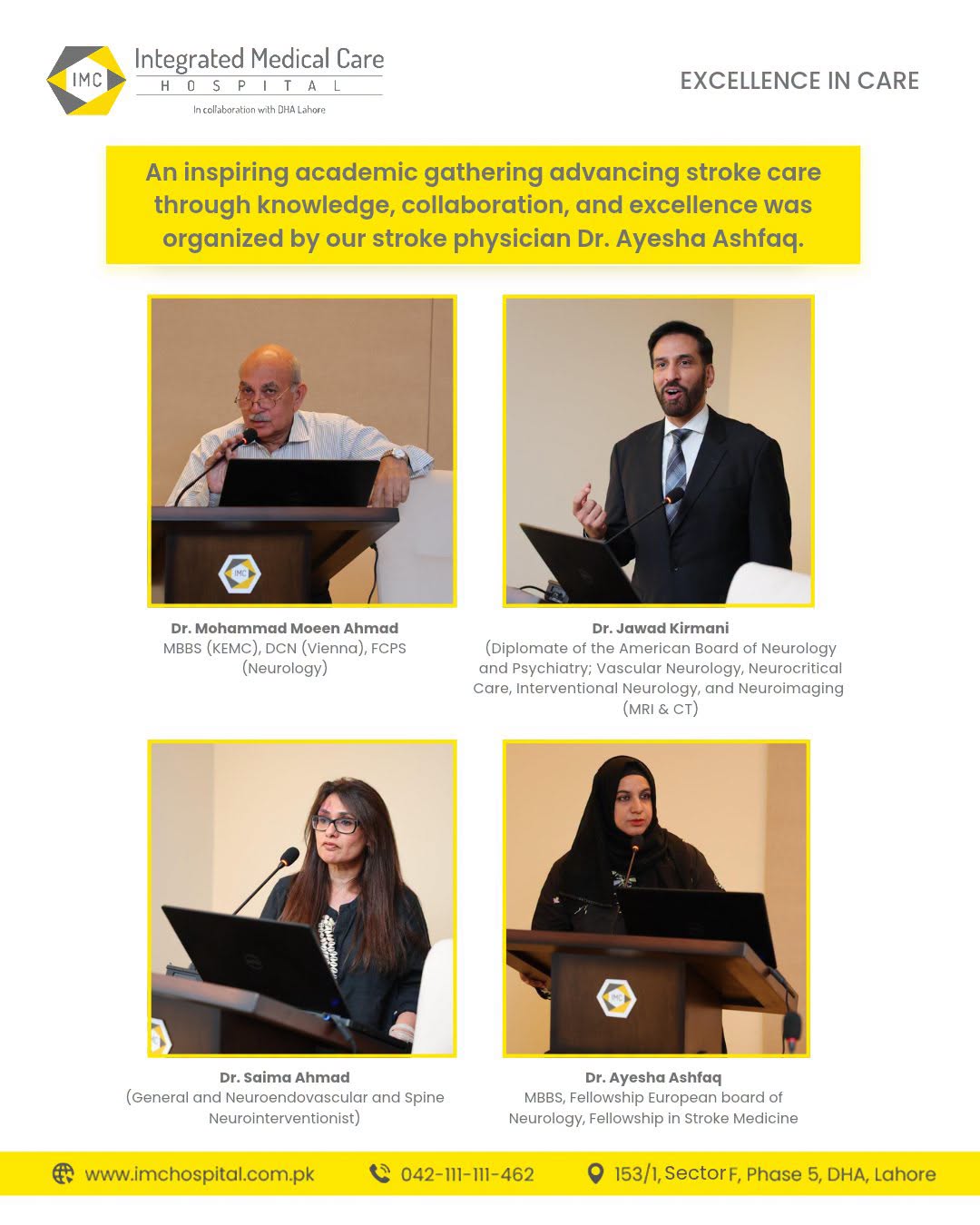 Scientific Stroke Programme in collaboration with the Pakistan Stroke Society, with Dr. Naeem Uddin Mian, Health Specialist and Founder IMC